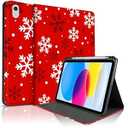 TopPerfekt for Christmas Tree Pattern case for iPad 11th (A16) 11-inch 2025 / 10th Generation 10.9-inch 2022, Christmas with Pencil Holder Anti-Slip Shockproof Stand Folio Cover Case - Snowflakes