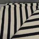 Collive Black and White Outdoor Rug Door Mat 24"x 51", Cotton Woven Striped Front Doormat, Washable Front Porch Spring Outdoor Decor for Farmhouse Front Door Layered Kitchen Porch