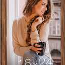 16x24 Wood Frame Brown, Rustic Natural 24x16in Woodgrain Picture Poster Frame, Modern Brown 16 x 24inch Gallery Wall Photo Frame with HD Plexiglass, Horizontal Vertical Wall Mounting Display 1pcs