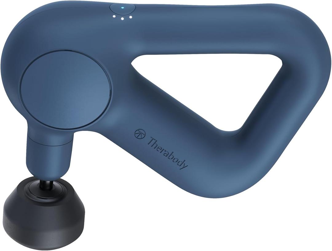 TheraGun Therabody Relief Handheld Percussion Massage Gun - Easy-to-Use, Comfortable & Light Personal Massager for Every Day Pain Relief Massage Therapy in Neck, Back, Leg, Shoulder and Body (Navy) (Navy - 3 Attachments)