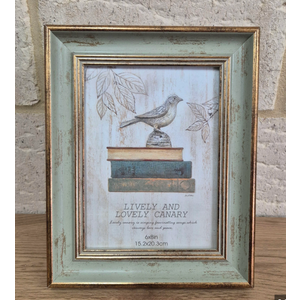 5x7 Wood Picture Frame with Real Glass, Blue Frame with Vintage Beaded Inner Border, Matted to 4x6, Vertical and Horizontal for Tabletop or Wall Hanging