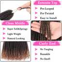 COOKOO 12 Inch Micro Twist Crochet Hair 9 Packs Ombre Brown Pre-looped Bouncy Mini Passion Twist Crochet Hair Pre-twisted Mini Senegalese Twist Crochet Hair Extensions(1B/30#)
