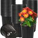 JNYONG 1 Gallon 120 Pack Plant Nursery Pots for Plants, Thickened Soft Plastic Seed Starting Pots with Drainage Holes,Seed Starting Pot Flower Plant Container for Succulents，Seedlings Pack Of 2