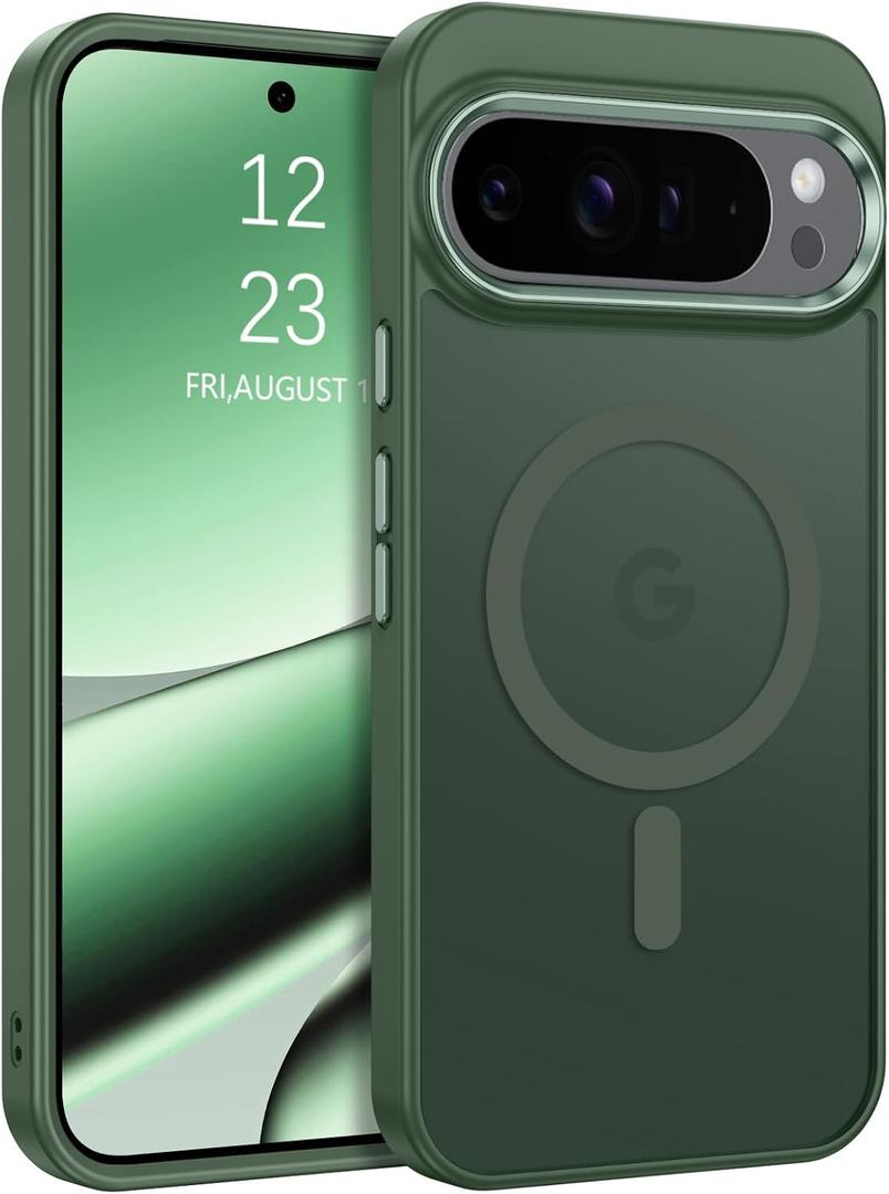 BENTOBEN for Google Pixel 10 Case [Compatible with Magsafe] Magnetic Matte Phone Case Pixel 10 Translucent Slim Shockproof Women Men Protective Cover Cases for Google Pixel 10 6.3" 2025, Forest Green