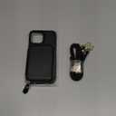 Bocasal RFID Blocking Wallet Case for iPhone 13 Pro Max, Adjustable Crossbody Zipper Purse Case Card Holder with Kickstand Detachable Wrist Strap, PU Leather Flip Folio Case 6.7 Inch 5G (Black)