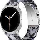 Resin Band Compatible with Samsung Galaxy Watch 8 40mm 44mm / 8 Classic 46mm 2025, Waterproof & Lightweight Bracelet Wristband Replacement with Stainless Steel Buckle, Fashion Strap for Samsung Galaxy Watch 8 Women  (Cow Flower)