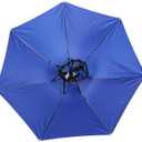 Folding Windproof Head Mounted Umbrella for Fishing Outdoor Activities, Adjustable Cap Sunscreen Umbrella, 77cm, Oxford Fabric