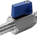Beduan 3/4” Hose ID Barb Ball Valve 304 Stainless Steel Mini Shut Off Valve for Water Gas Fuel Drip Irrigation and Aquariums