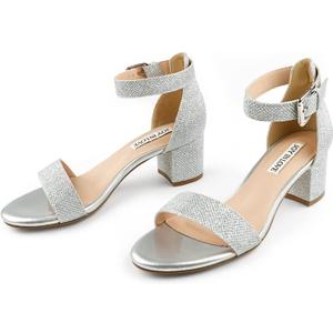 JOY IN LOVE Women's Chunky Low Heels Ankle Strap Open Toe Block Heel Sandals, 8.5 US