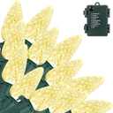 Brightever C9 Battery Christmas Lights, 35FT 50LED Christmas Tree Lights Indoor with Timer & 8 Lighting Modes, Waterproof Battery String Light for Party Wedding X-mas Decoration, Warm White, 1-Pack