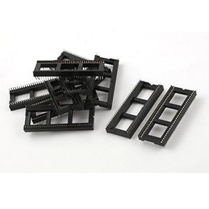 Aexit 4Pcs Double Audio & Video Accessories Row Through Hole 64 Pin DIP IC Sockets Connectors & Adapters Adapter Black