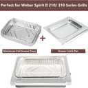 Uniflasy 67047 Catch Pan for Weber Spirit/Spirit II 200/300 Genesis and Genesis II LX200/300 Series Grill for Weber Traveler Drip Tray with 6415 Aluminum Liner, Replacement for Weber 67047 83156 6415