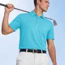 TACVASEN Mens Polo Shirts with Pocket Golf Polos Dry Fit Performance Short Sleeve Collared Shirt Casual Athletic Work (Blue, XL)