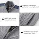 VtuAOL Men's Cardigan Sweaters Casual Full Zip Sweaters Knitted Cardigan with Pockets (Black, XXL)