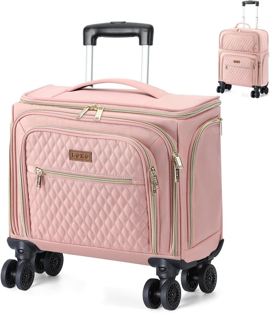 Softside Expandable Luggage with 4 Spinner Wheels 20" Pink