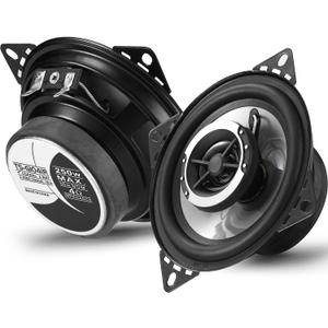 4 Inch 2-Way Coaxial Car Speakers, Max 250W RMS 60W Car Audio Speakers, Vehicle Coaxial Speakers, 4Ohm Universal Car Stereo Speaker for Audio Car Door Speaker Replacement (Pair) (4-Inches)
