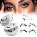 Magnetic Eyelashes with Applicator, 2025 New Reusable Magnetic Lashes Natural Look No Glue or Liner Needed