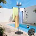 Weighted Pool Towel Rack Outdoor, Stainless Steel Main Pole, Removable Pool Towel Holder, Towel Tree for Beach, Pool Outside.