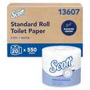 Scott Professional Standard Roll Bulk Toilet Paper (13607), 2-Ply, Elevated Design, White, Individually Wrapped, Compact for Easy Storage (20 Rolls of 550 Sheets, 11,000 Sheet Total)