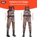GearOZ Waterfowl Hunting Waders for Women, Waterproof Duck Hunting Waders Insulated Neoprene Chest Wader Camo Bootfoot Wader with Boot Hanger for Fishing Breathable Hunter Waders Weighters, Size 9