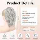 Flufymooz Ponytail Extension, 12" Short Claw Ponytail Extension Wavy Curly Jaw Clip in Pony tails Hair Extension Natural Synthetic Hairpiece for Women (Grey/Silver/White Mixed)