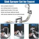 Sink Sprayer Attachment for Faucet Kitchen Bathroom On/Off Handheld Shower Head with Flexible Hose,Faucet Aerator & Diverter Valve,for Hair Washing Pet Dog Shower1
