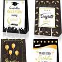 CRAWPROP Graduation Gift Bags with Handles - Party Favor Supplies & Wrapping Bags for Graduation Season Theme Party Decoration (Pack of 12)