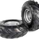 145/70-6 Wheels,145 70-6 ATV Wheels for Quad ATV Go Kart Tubeless Tyres Kazuma Roketa 110cc Motovox MBX10 MBX11 MBX12 RT100 (Silver)