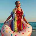 Shyyween 8 Pcs Rainbow Outfits for Women Rainbow Accessories Cover up Dress Tassel Earrings Butterfly Hair Clip for Beach