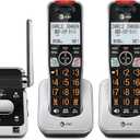 AT&T BL102-4 DECT 6.0 4-Handset Cordless Phone for Home with Answering Machine, Call Blocking, Caller ID Announcer, Audio Assist, Intercom, and Unsurpassed Range, Silver/Black