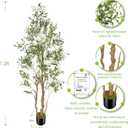 OXLLXO 7.2ft Artificial Olive Tree (85in) with Plastic Nursery Pot Faux Olive Silk Tree, Fruits Fake Plant for Office House Farmhouse Living Room Home Decor (Indoor/Outdoor)