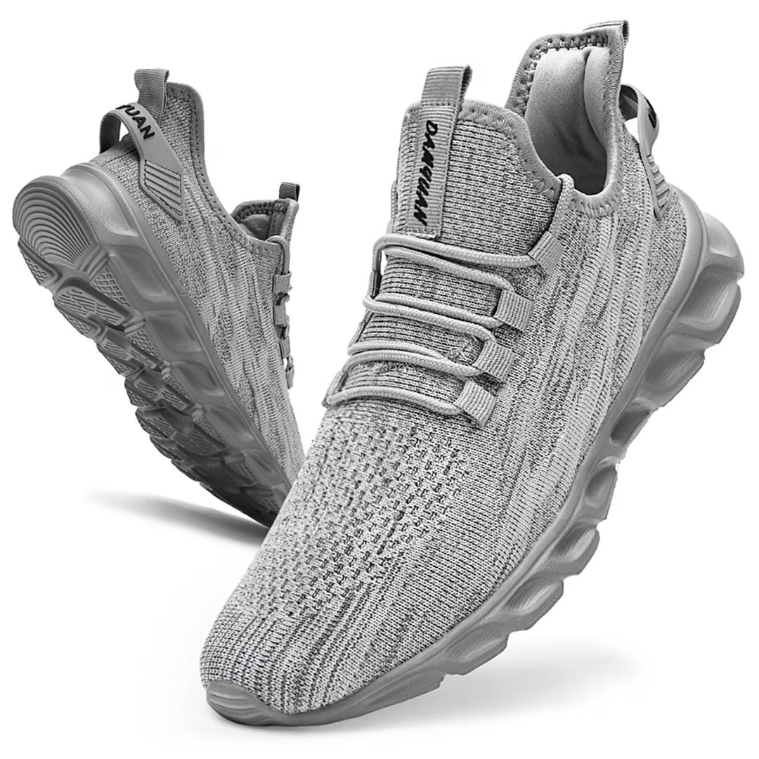  Sneakers for Men Athletic Walking Shoes Running Workout Casual Sneakers (10-10.5, Grey)