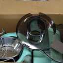 QCen Juicer Machine, 500W Centrifugal Juicer Extractor with Wide Mouth 3 Feed Chute for Fruit Vegetable, Easy to Clean, Stainless Steel, BPA-free (Aqua)