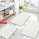 Smiry Bathroom Rugs Mat 24x16, Extra Soft Absorbent Chenille Bath Rugs, Non Slip Rubber Backing Machine Washable Quick Dry Bath Mats for Bathroom Floor, Tub, Shower, Home Decor Accessories, Ivory