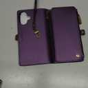 Defencase for iPhone 16 Plus Magnetic Wallet Case Compatible with Magsafe with RFID Blocking Zipper Strap Card Holder for Women Men PU Leather Detachable Case for iPhone 16 Plus (6.7 inches), Purple