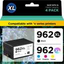 962xl 962 Ink Cartridges for HP OfficeJet Pro 9015e 9018e 9025e 9010e 9020e 9015 9018 9010 9020 9025 Series Printer, 962 XL High Yield Ink Cartridge Combo Pack 4 Pack (Black, Cyan, Magenta, Yellow)