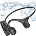 Bone conduction headphones swimming underwater IPX8 waterproof headsets bluetooth wireless built in 32GB MP3 player multi-point connection magnetic charging 240mAh large battery for 12 Hrs playtime
