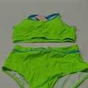 Arolina Women's High Waisted Bikini Sets Cheeky Two Piece Swimsuits Color Block Sporty Bathing Suits High Cut Swimwear Large