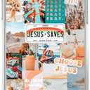 Aesthetics Jesus God Collage Phone Case Compatible with iPhone 13, Jesus Quotes Collage Trendy Cool Teen Girl Boy Unique Soft TPU Bumper Protective Cover Case for iPhone 13