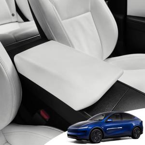 Center Console Armrest Cover for Model Y Juniper 2025-2026 & Model 3 Highland 2024-2025 Interior Tesla Accessories Arm Rest Cover Protector (White)