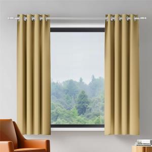Room Darkening Thermal Insulated Blackout Curtains 34x54 Inch Long for Living Room Bedroom Curtains Yellow 2 Panel Curtains