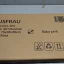HAUSFRAU Ottoman with Storage Bench Folding Foot Rest Stool Pink