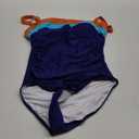 Eomenie Women's One Piece Swimsuit Tummy Control Ruched Bathing Suit Full Coverage Slimming Swimwear Color Block Swim Suit (Medium, Orange-blue-royal Blue)