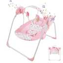Baby Swings for Infants, Portable Baby Swing with Music, 5 Speed Levels, Timer, Infant Swing for Indoor Outdoor Use, 0-9 Months Up to 20 lbs