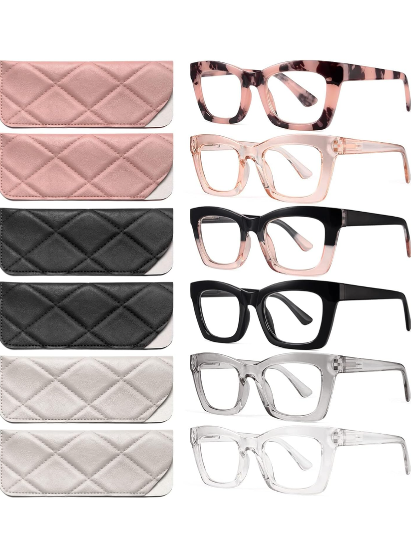 CCVOO Stylish Reading Glasses for Women, Eyeglasses, Blue Light Readers for Women, Computer Eye Glasses, Cheaters +1.75