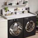 Washer Dryer Countertop, 54" x 27.55" 2-Tier Washer Dryer Topper with Edge, for Laundry Room Organization Whisper White, 137 cm x 70 cm x 30.5 cm