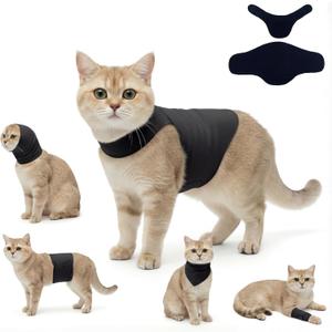 DAJIDALI Dog & Cat Anxiety Vest & Spay Recovery Suit Silent Adjustable Calming Wrap for Surgery & Thunderstorms 2-Piece Cone & Recovery Onesie Alternative