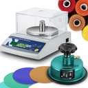 NEWTRY 1000g/0.01g Electronic Fabric GSM Scale 110V with 3 Textile Units (g g/m² oz/yd²) Digital Textile Weight Balance with 0-2mm Disc Sampler Cloth Cutter for Non-Woven Fabrics (110V Scale+Sampler)