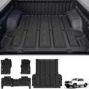 3W Floor Mats & Truck Bed Mat for Nissan Frontier 2025 2024 2023 2022 Crew Cab(NOT for 2nd with Under Seat Speaker), All Weather TPE Custom Fit Car Liner for Frontier