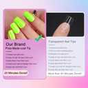 Neon Green Soft Gel Nail Tips Medium Short Square Gel Tips Pre-colored Press on Nails Pre Applied Tip Primer Natural Acrylic Fake Nails Extensions for DIY Nail, 300Pcs